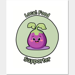 Local Food Supporter - Eggplant Posters and Art